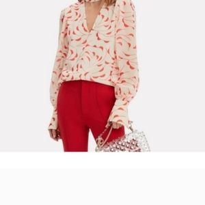 Self Portrait High Neck printed blouse